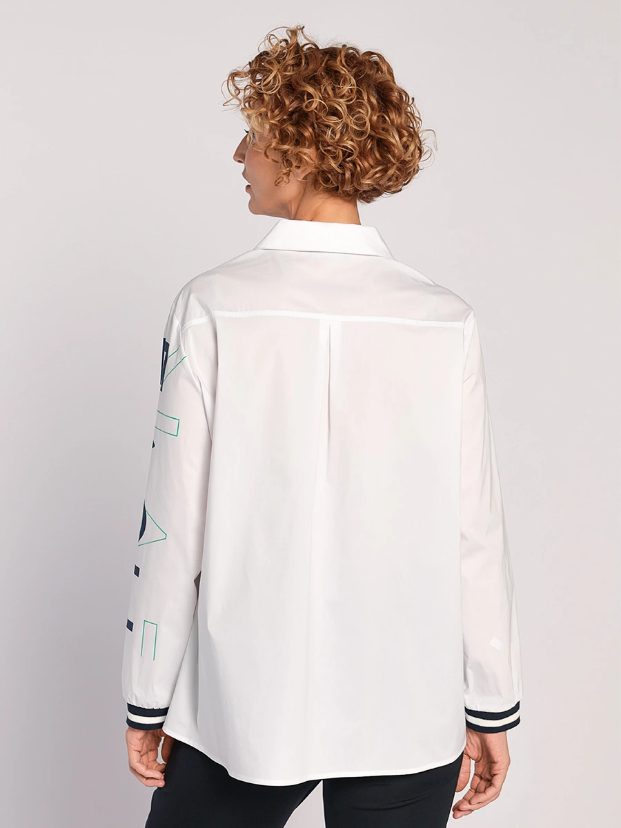 Блуза свободного кроя из хлопка с принтом